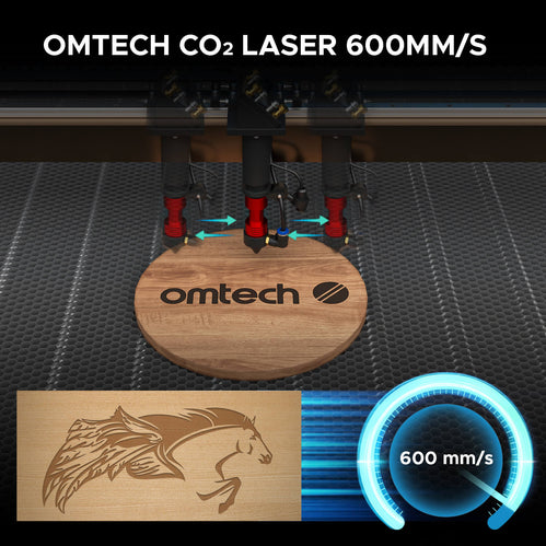 100W CO2 Laser Graviermaschine & Laser Cutter mit 1000x600mm Gravurfläche | Max-1060 CO2 Laser Graviermaschine & Cutter OMTech Laser
