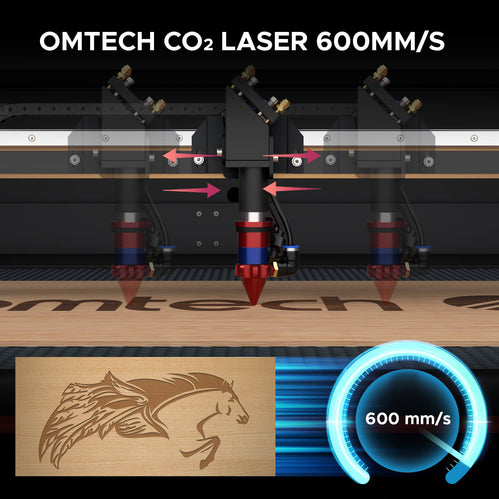 100W CO2 Laser Graviermaschine & Cutter mit 1000x600mm Gravurfläche | Max-1060R CO2 Laser Graviermaschine & Cutter OMTech Laser
