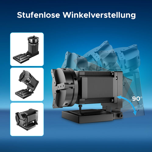 Drehachse mit 3-Backen-Drehfutter für MOPA und Faserlaser Graviermaschinen | LRA-MN70 Drehachse OMTech Laser