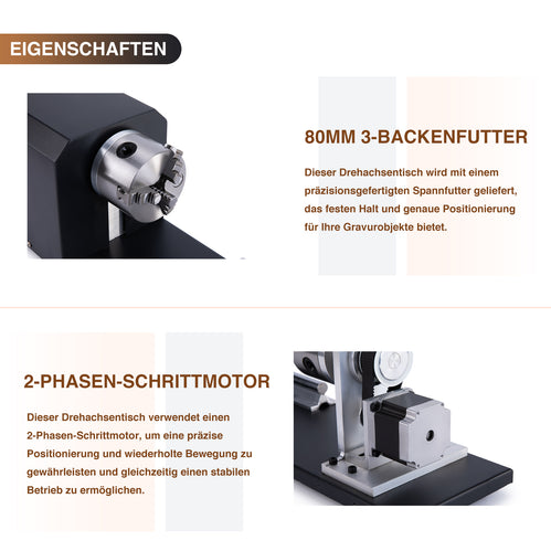 Drehachse & Rotary Axis für CO2 Laser Graviermaschinen und Lasercutter | LRA-KP58 Drehachse OMTech Laser