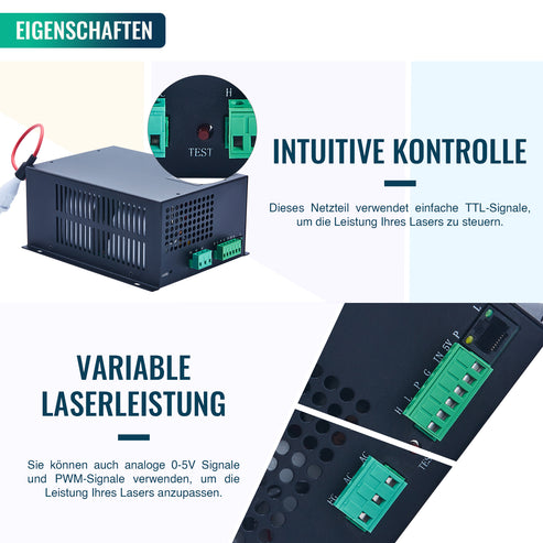80W CO2-Laser-Netzteil & Stromversorgung | LN-80 CO2-Laser-Netzteil OMTech Laser
