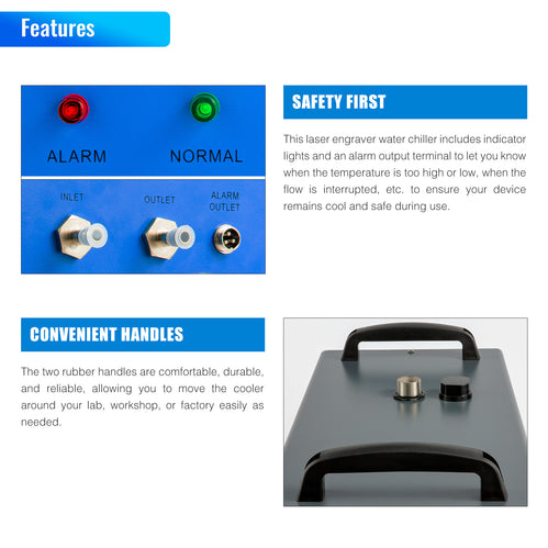Industrieller Wasserkühler & Chiller für 50W-150W CO2 Laser Cutter | CW-5200  OMTech Laser