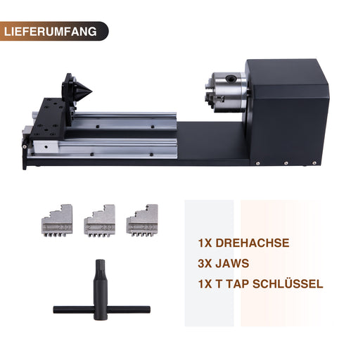 Drehachse & Rotary Axis für CO2 Laser Graviermaschinen und Lasercutter | LRA-KP58 Drehachse OMTech Laser