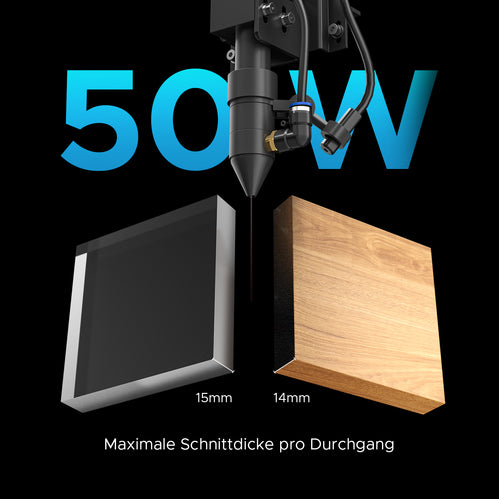 50W Laser Cutter & Graviermaschine mit 500x300mm Gravurfläche | Turbo-535 co2 laser engraver OMTech