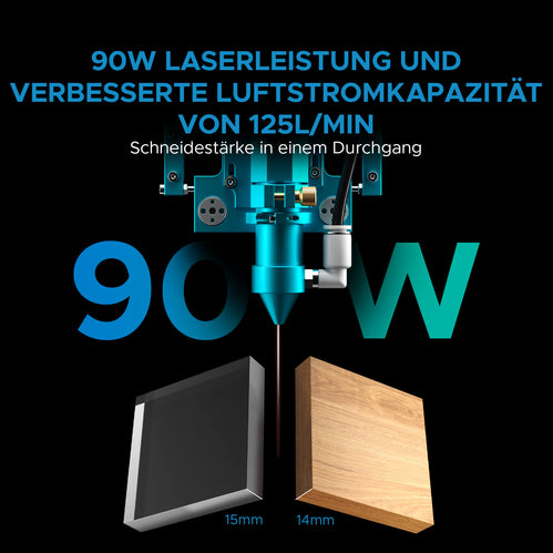 90W CO2 Laser Cutter & Graviermaschine mit 900x600mm Gravurfläche | Pronto-40 CO2 Laser Graviermaschine & Cutter OMTech Laser