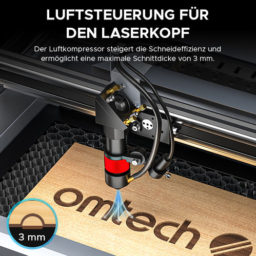40W Desktop Laser Graviermaschine & Cutter mit 300x200mm Gravurfläche | K40 Plus CO2 Laser Graviermaschine & Cutter OMTech Laser