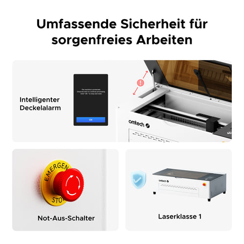 OMTech 50W Desktop RF-Lasercutter & Graviermaschine | Polar RF CO2 Laser Graviermaschine & Cutter OMTech DE