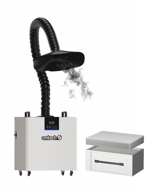 300W Rauchabsauger mit 4-Schichten-Filter für Lasercutter | LSP-300 Rauchreiniger OMTech Laser
