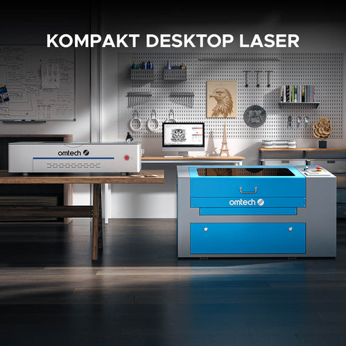 50W Desktop Laser Cutter mit 510x300mm Gravurfläche | Polar Laser CO2 Laser Graviermaschine & Cutter OMTech Laser   