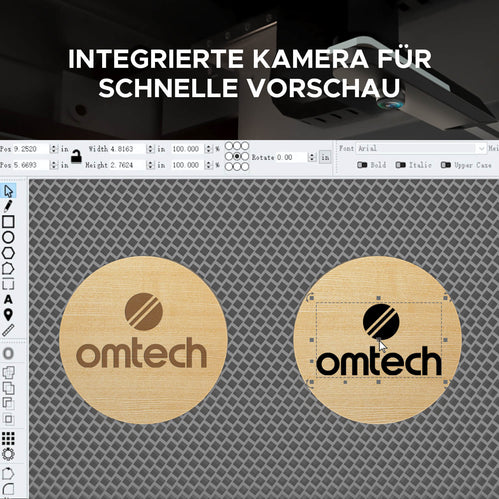 50W Desktop Laser Cutter mit 510x300mm Gravurfläche | Polar Laser CO2 Laser Graviermaschine & Cutter OMTech Laser   