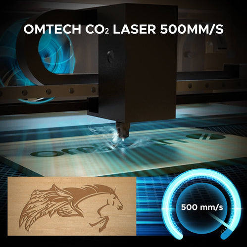 50W Desktop Laser Cutter mit 510x300mm Gravurfläche | Polar Laser CO2 Laser Graviermaschine & Cutter OMTech Laser   