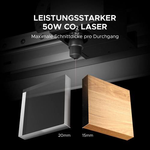 50W Desktop Laser Cutter mit 510x300mm Gravurfläche | Polar Laser CO2 Laser Graviermaschine & Cutter OMTech Laser   