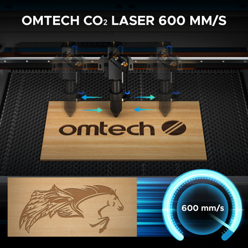 50W Laser Cutter & Graviermaschine mit 500x300mm Gravurfläche | Turbo-535 co2 laser engraver OMTech
