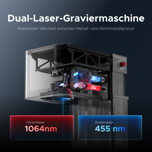 Dual-Lasergravierer mit 30W Faserlaser, 20W Diodenlaser und Autofokus | Solis Duo 32 co2 laser engraver OMTech