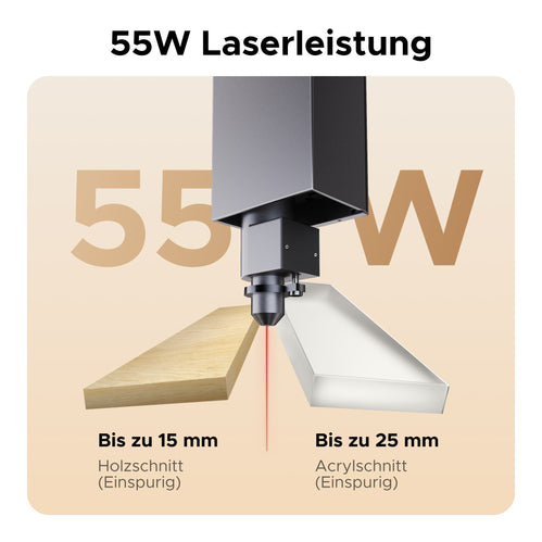 55W Desktop Laser Cutter mit 500x300mm Gravurfläche | Polar Lite CO2 Laser Graviermaschine & Cutter OMTech Laser
