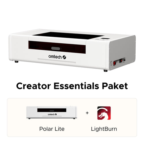 55W Desktop Laser Cutter mit 500x300mm Gravurfläche | Polar Lite CO2 Laser Graviermaschine & Cutter OMTech Laser