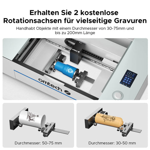 55W Desktop Laser Cutter mit 510x300mm Gravurfläche | Polar Plus CO2 Laser Graviermaschine & Cutter OMTech Laser