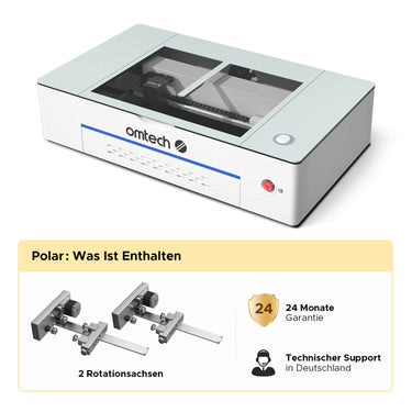 50W Desktop Laser Cutter mit 510x300mm Gravurfläche | Polar Laser CO2 Laser Graviermaschine & Cutter OMTech Laser