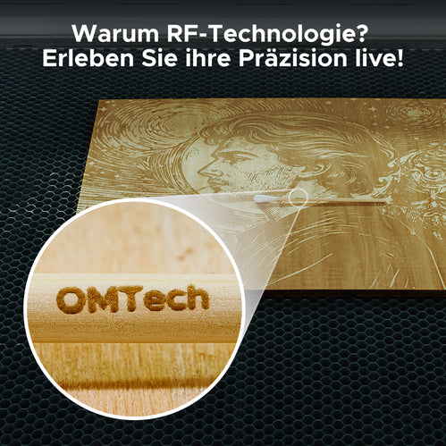 RF-Lasercutter – 4200 mm/s, 20.000 Std. Lebensdauer & 0,07 mm Präzision | Pro RF60 co2 laser engraver OMTech