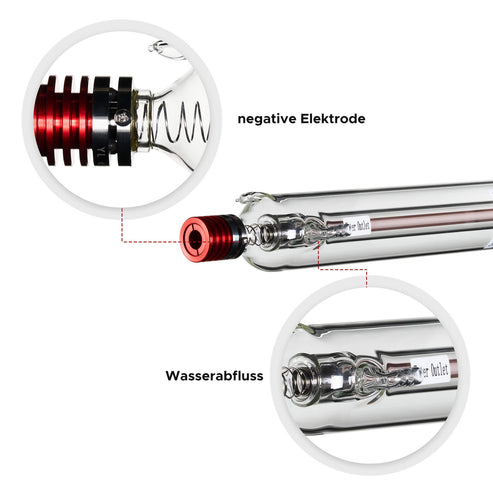 90W CO2 Laserröhre für Laser Graviermaschinen & Cutter| YL-90 Laserröhre OMTech Laser