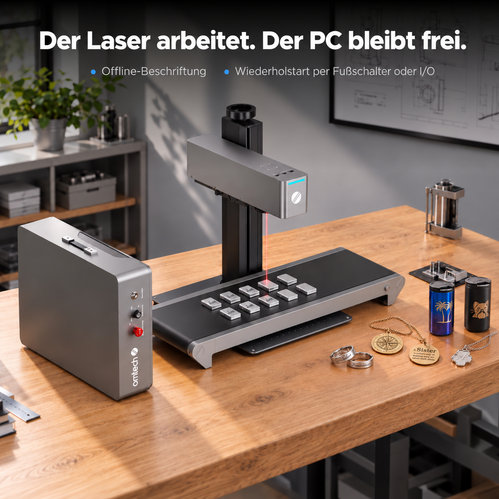 JPT MOPA NEO – Faserlaser mit Autofokus | 30 W / 60 W / 100 W fiber laser engraver OMTech