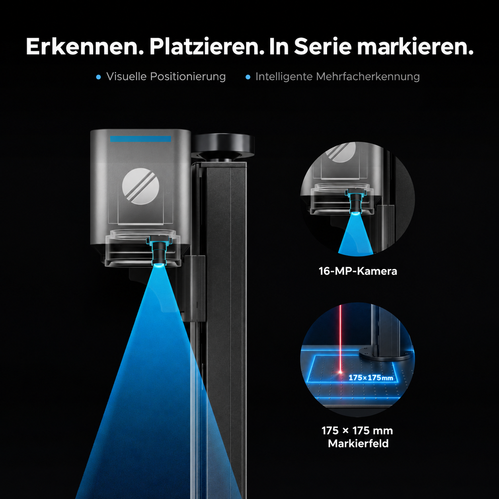 JPT MOPA NEO – Faserlaser mit Autofokus | 30 W / 60 W / 100 W fiber laser engraver OMTech